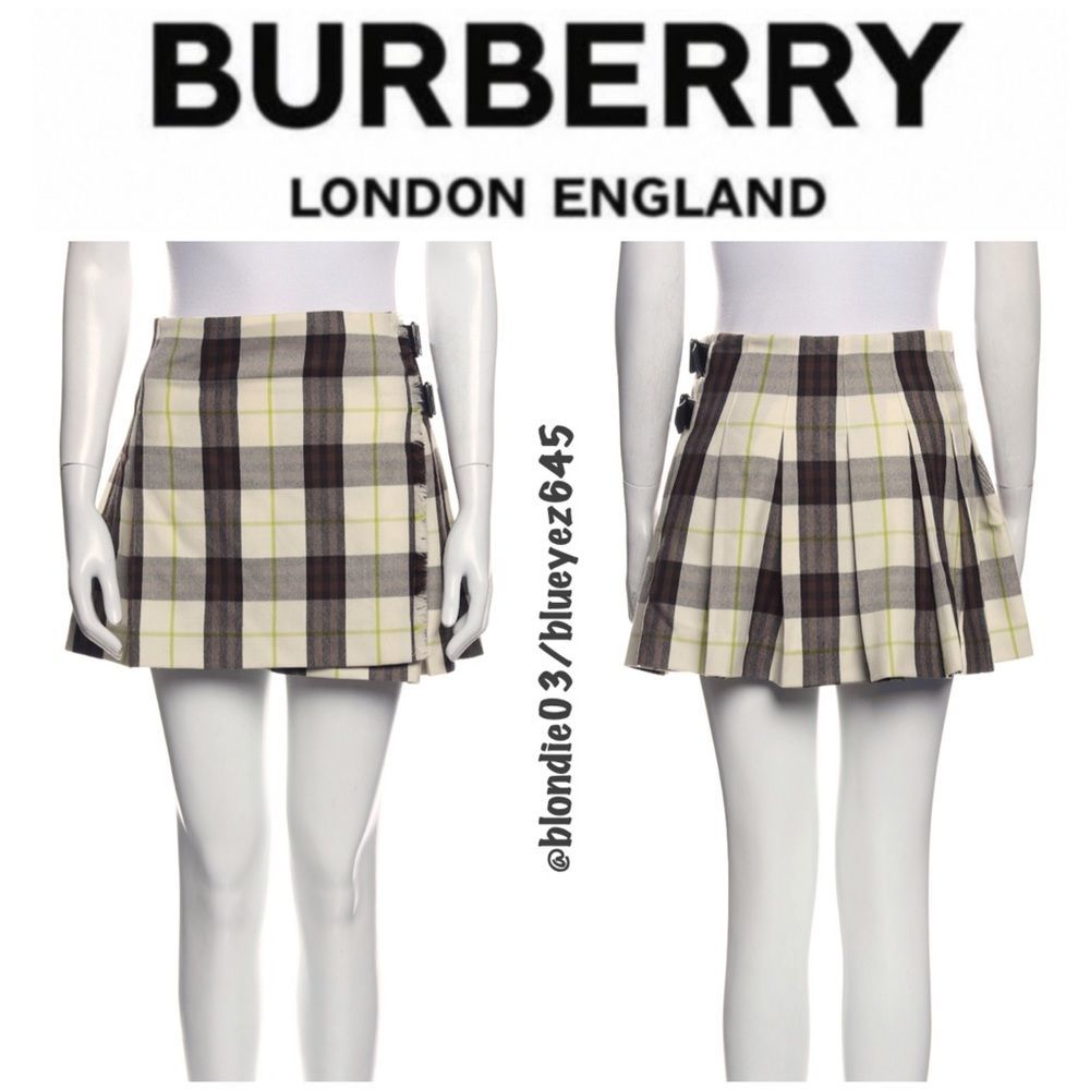 Burberry nova check pleated kilt skirt US 4/UK 6